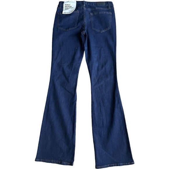 Kendall Kylie Jeans Kurvy Mid Rise Baby Boot Jean Size 9/10 Dark Wash - Picture 2 of 13